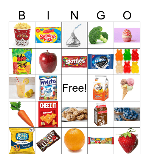 Snack Bingo Card