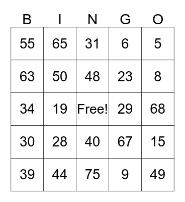 4th Of July Family Bingo! Bingo Card