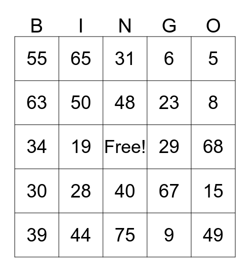 4th Of July Family Bingo! Bingo Card