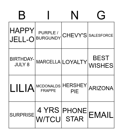 Marcella Ortiz Bingo Card