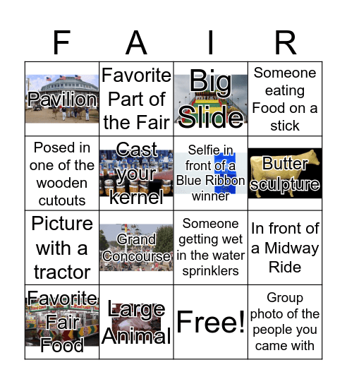 OHI Day at the Fair Bingo Card
