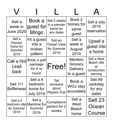 WIN A DINNER FOR 2!! Bingo Card