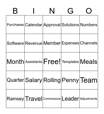 Accounting 101 Bingo Card