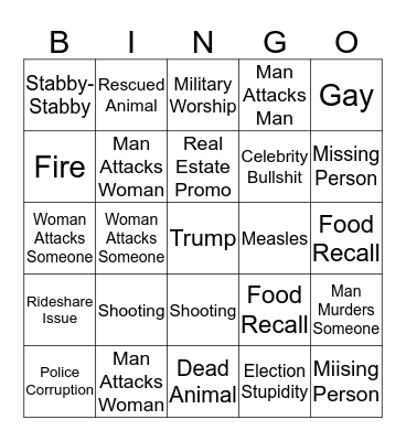 NEWS BINGO 2 Bingo Card