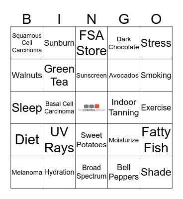 Skin Care Bingo Card