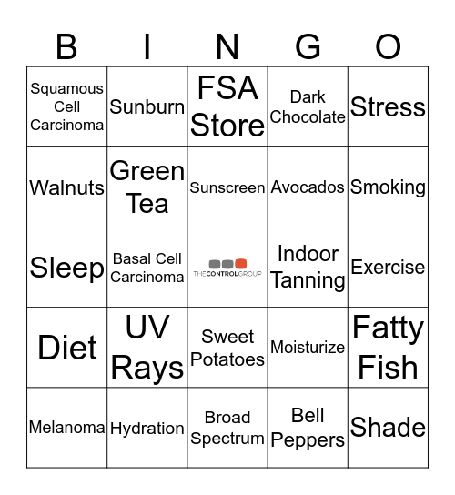 Skin Care Bingo Card