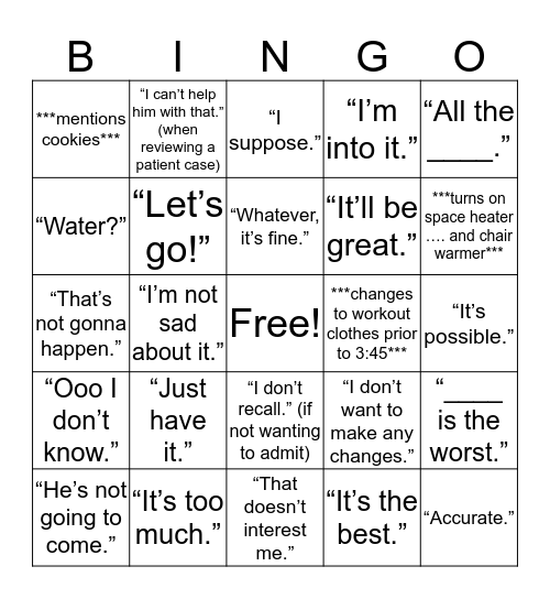 Joni's Birthday Bingo Card