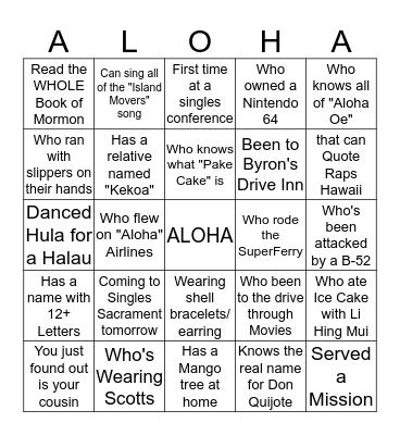 FIND SOMEONE... Bingo Card