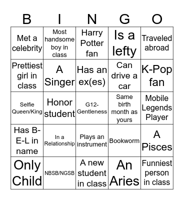 WHO IS IT? Bingo Card