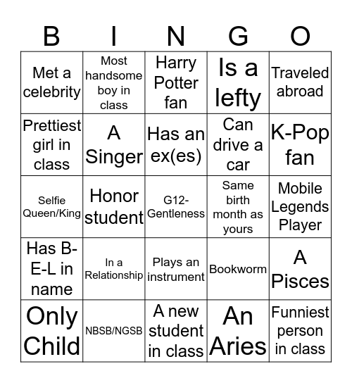 WHO IS IT? Bingo Card