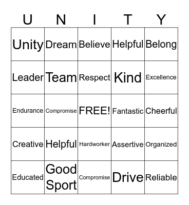 Teamwork Bingo Card