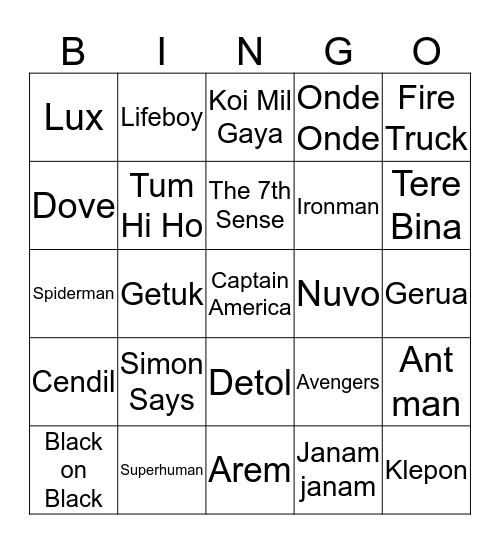 Kevin's Bingo Card