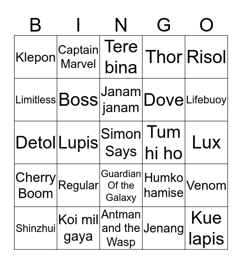 Renata Bingo Card