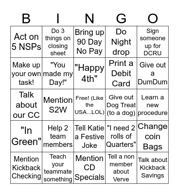 Verve-4th of July BINGO Card