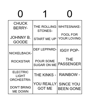 ROCK Bingo Card