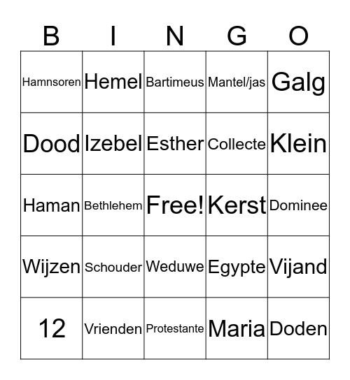 godsdienst Bingo Card