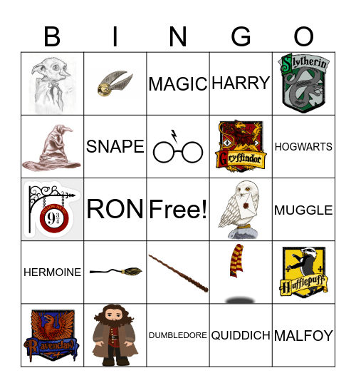 Hogwarts Bingo Card