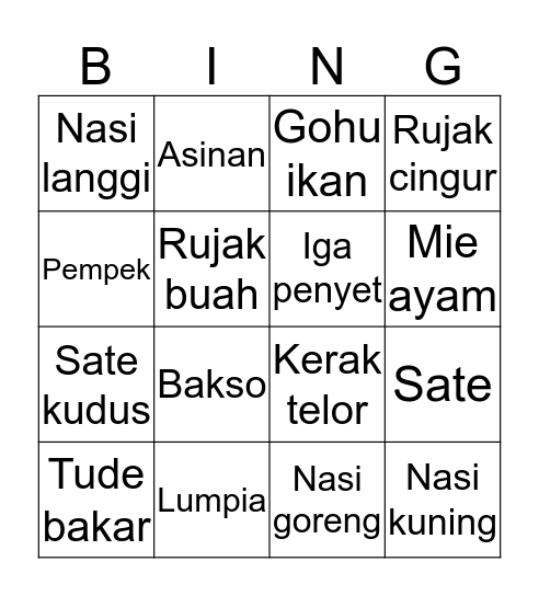 UNAAAAAAAA Bingo Card