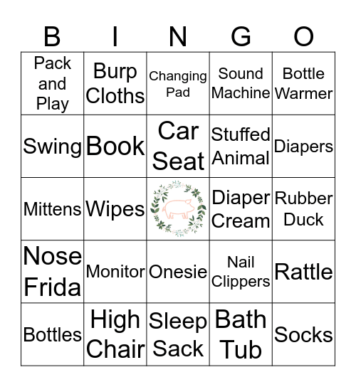 Baby Nicholson Bingo Card