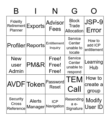 Tech Services Bingo Card