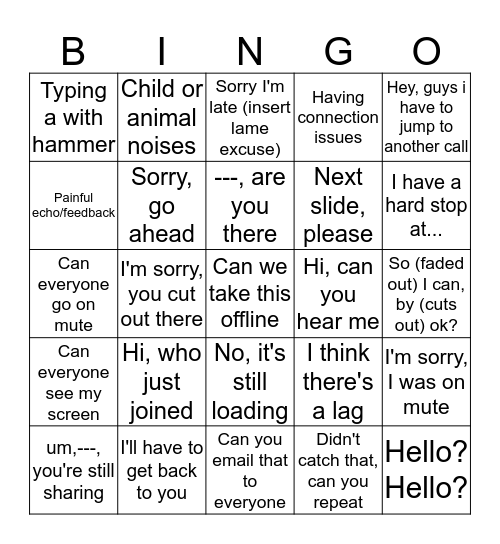 Conference Card  Bingo Card