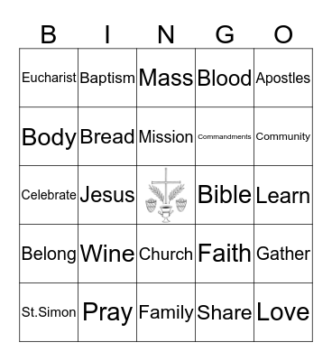 WELCOME TO FAITH FORMATION Bingo Card