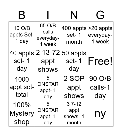 SVC BDC Bingo Card