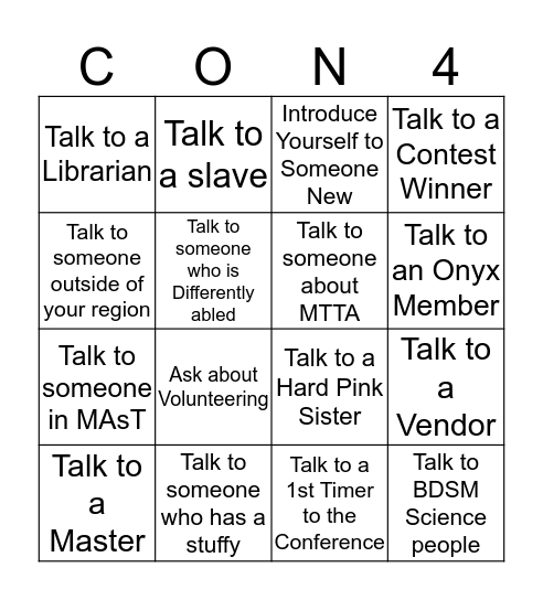 Connect 4 Bingo Card