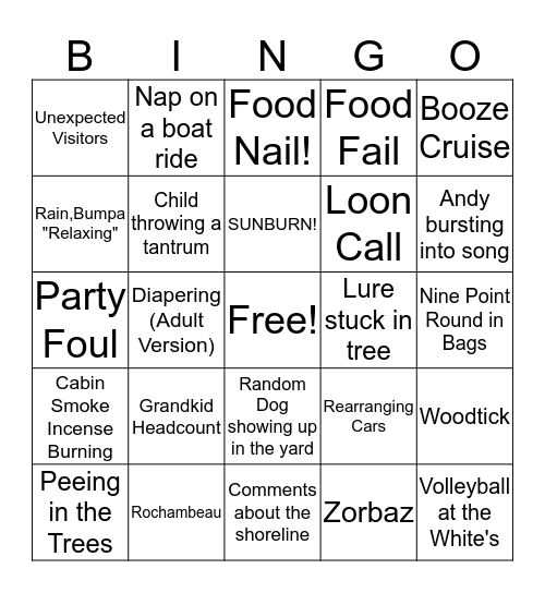 CABINGO! Bingo Card