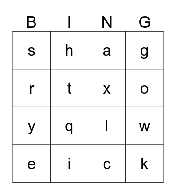 The Alphabet Bingo Card