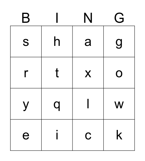 The Alphabet Bingo Card