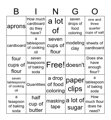 Making Things Bingo Card