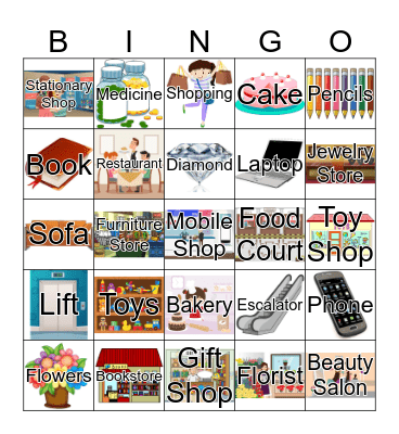 Teacher's Club Shopping Mall Bingo Card