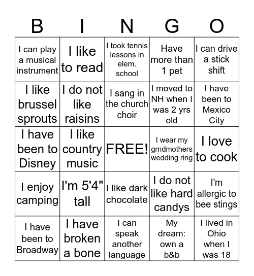 Staff Bingo Card