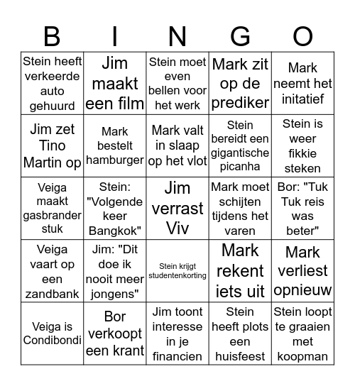 Vlotvaren 2019 Bingo Card