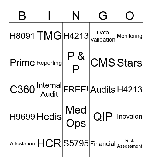 C & D BINGO Card