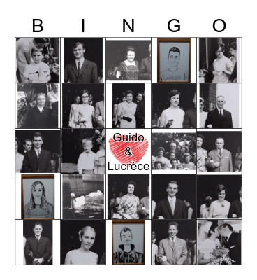 Bingo 50 jaar Huwelijk Guido & Lucrèce Bingo Card