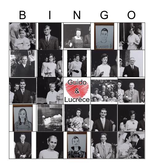 Bingo 50 jaar Huwelijk Guido & Lucrèce Bingo Card