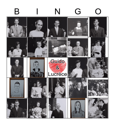 Bingo 50 jaar Huwelijk Guido & Lucrèce Bingo Card