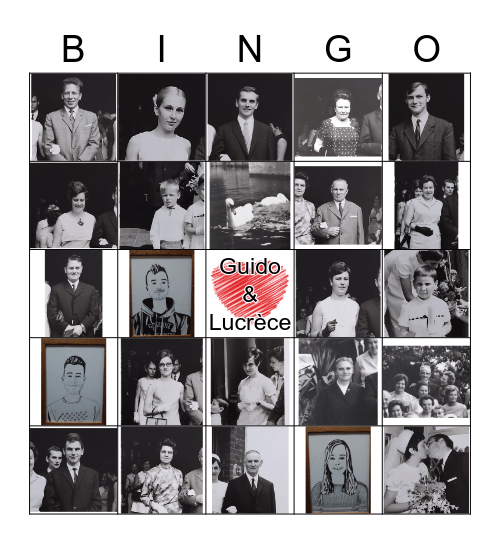 Bingo 50 jaar Huwelijk Guido & Lucrèce Bingo Card