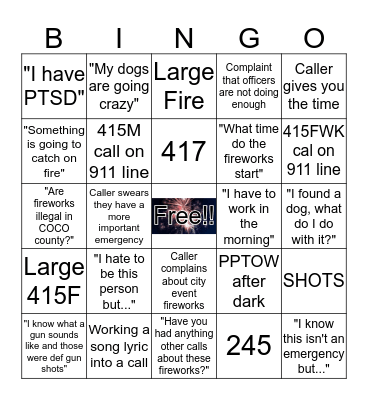 Dispatch 4th of July Bingo Card