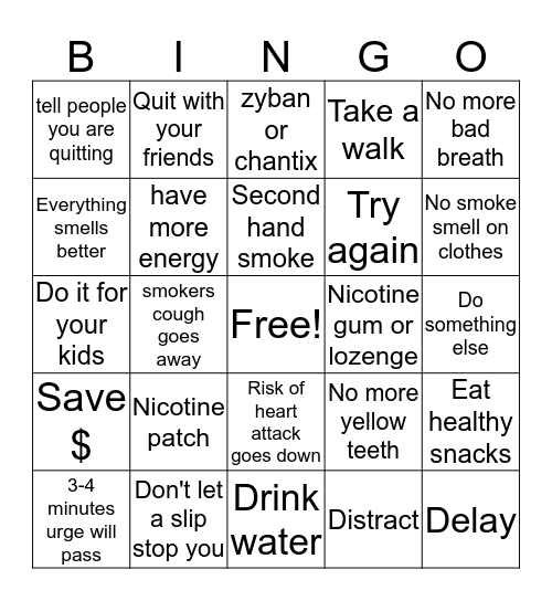 DHA Fresh Life Bingo Card