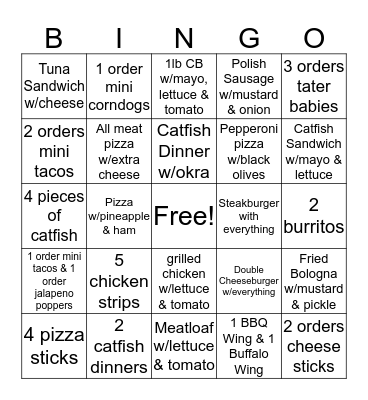 DELI BINGO Card