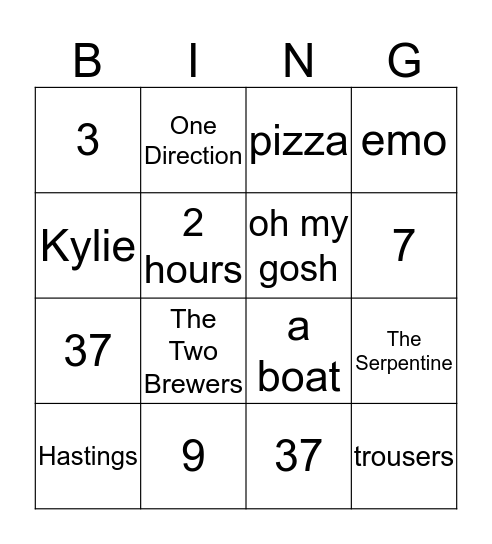 Dale's Dingo Bingo Card