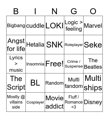 Your Highness Bingo Card