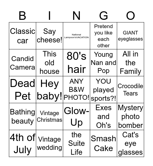 Old Photo Bingo Card
