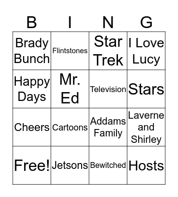 TV Time Bingo Card