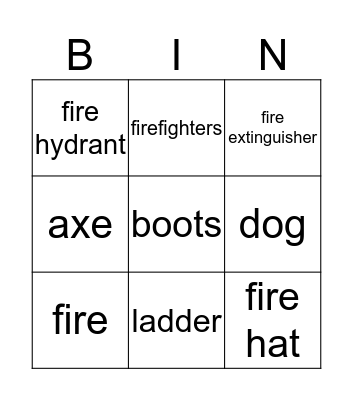 FIRE SAFETY BINGO Card