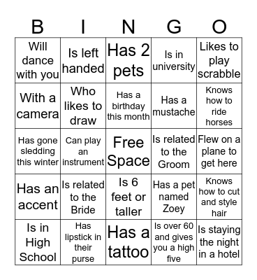 People Bingo- Find Someone Who... Bingo Card