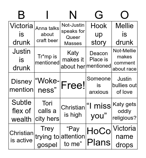 Squirrels Bingo Card